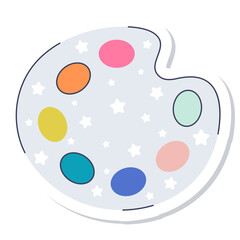 Vector sticker paint. Vector cartoon isolates illustration on the white background