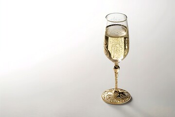 A stunning, high-resolution photo capturing a luxurious glass of champagne