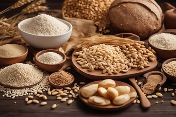 gluten et copy space selection Gluten intolerance free carbohydrates concept grains people