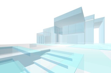 Fototapeta premium architectural sketch of a house