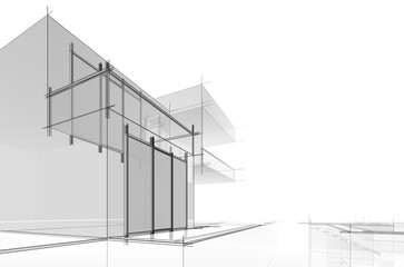 architectural sketch of a house