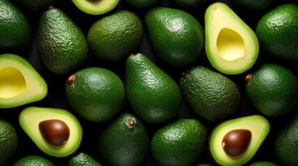 Fresh tropical avocado fruit background. ai generated art image