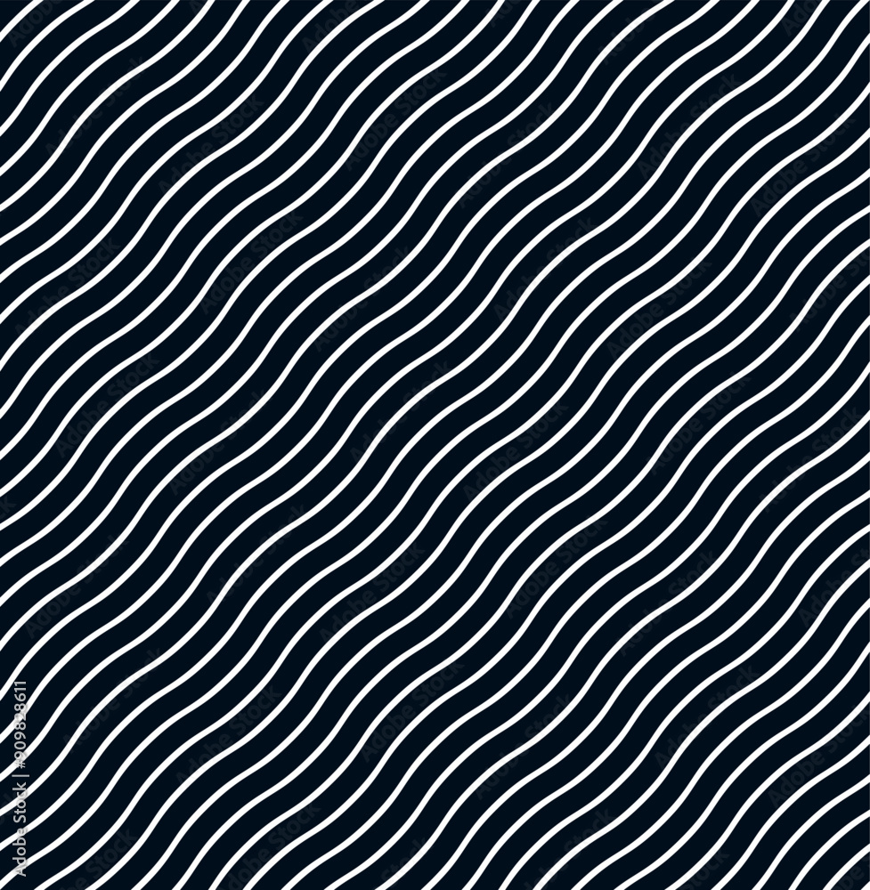 Poster wavy lines water seamless pattern vector, 3d dimensional endless background wallpaper design image, 