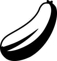 Green squash icon. Silhouette sign. Vegetable symbol.