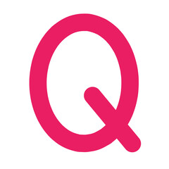 pink letter q, letter q, alphabet letter q, illustration of letter q, design of letter q, q, sticker of letter q, red, pink letter q, png