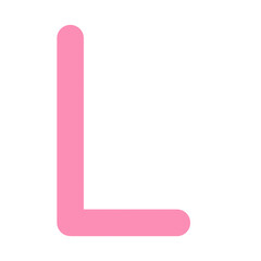L, letter l, alphabet, font of letter l, design of letter l, sticker of letter l, png, pink