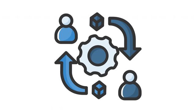 animated flowchart and arrow icon. Perfect for seo, web, website, search, digital, online, computer, animation, animated, technology, internet, interface, browse, optimization, www, browser