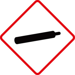 Gas cylinder sign. Hazardous material sign.