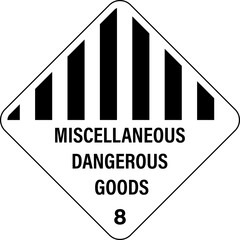 Miscellaneous sign. Hazardous material sign.