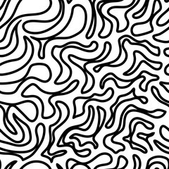 Seamless abstract pattern of sinuous lines. Template for packaging, poster, screensaver, textiles, decorations and creative design