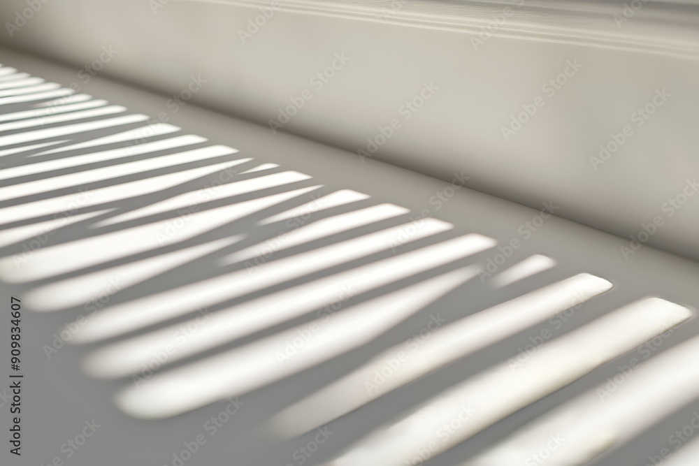 Aufkleber a shadow overlay effect is created on a white wall with a gray window shadow and light blur