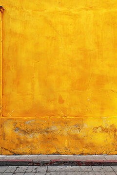 Empty old yellow wall, grunge wall surface texture 