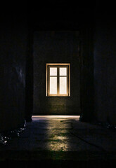 Obraz premium Window in old abandoned factory