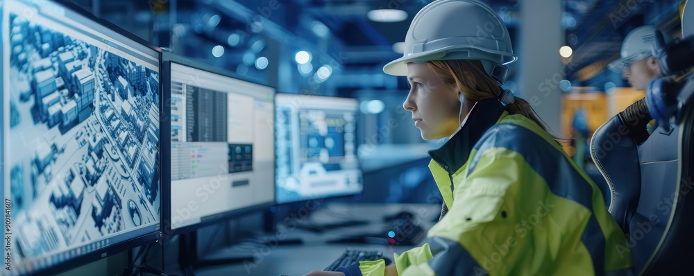 Poster it expert working at jobsite, experienced worksite pc, tech skills, a professional uses their expert