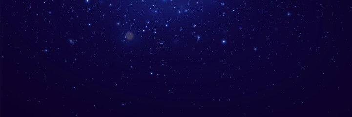Night starry sky. Spark in the galaxy, distant constellations and star lights.  Magic star background.