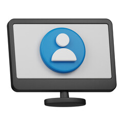 Smart TV account 3d icon isolated on the transparent background