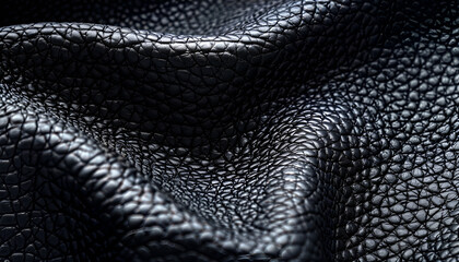 Closeup of black eco leather texture with dark grey synthetic material