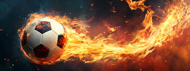 Fototapeta premium Explosive Soccer Fire