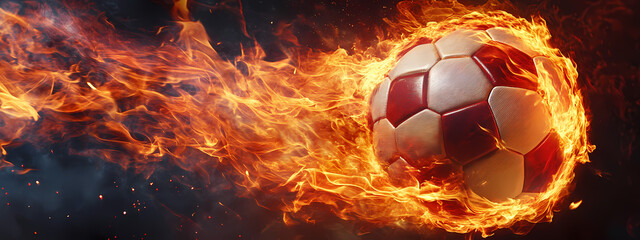 Fototapeta premium Explosive Soccer Fire