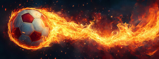 Fototapeta premium Explosive Soccer Fire