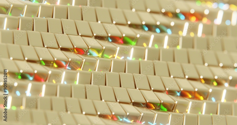 Poster Abstract Golden Pattern with Colorful Light Reflections