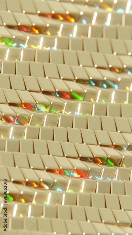 Poster Abstract Golden Pattern with Colorful Light Reflections