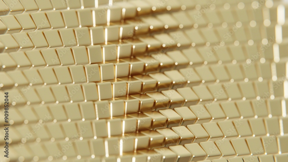 Poster Abstract Golden Pattern with Colorful Light Reflections