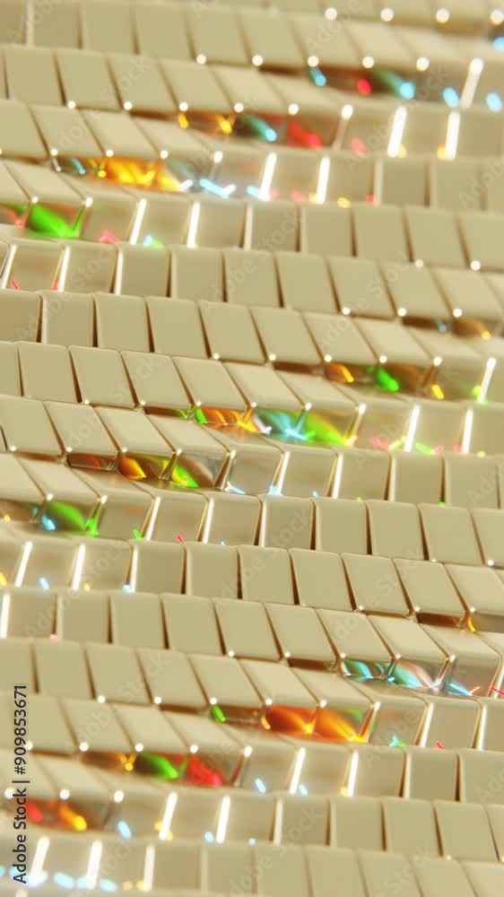 Poster abstract golden pattern with colorful light reflections