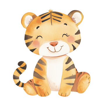 recommend clip art: tiger cartoon watercolor Clip Art