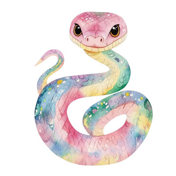 recommend clip art: snake cartoon watercolor Clip Art