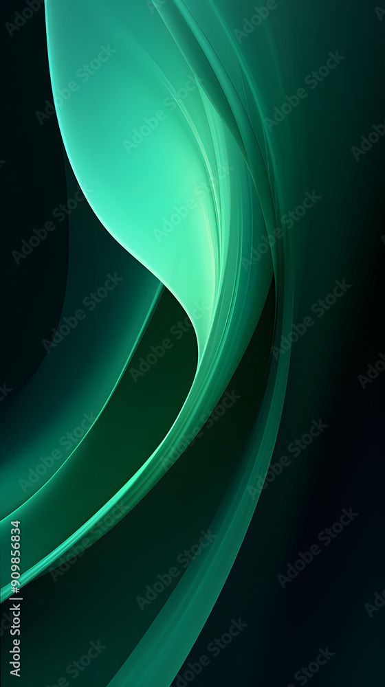 Wall mural digital technology green geometric curve abstract poster background