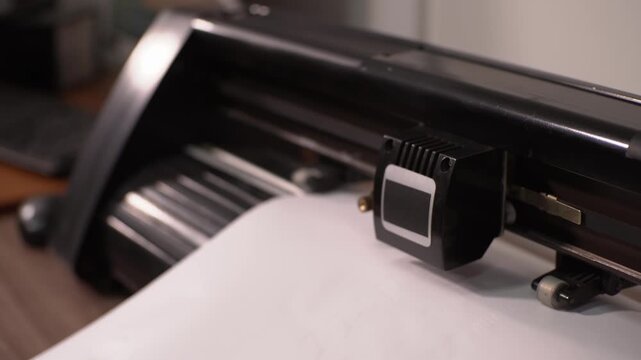 Plotter cutting. Vinyl letters. High-quality shooting in 4K format.