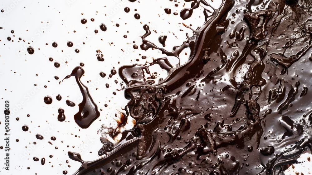 Aufkleber a close-up view of a liquid splash on a white surface, suitable for use in science and technology il