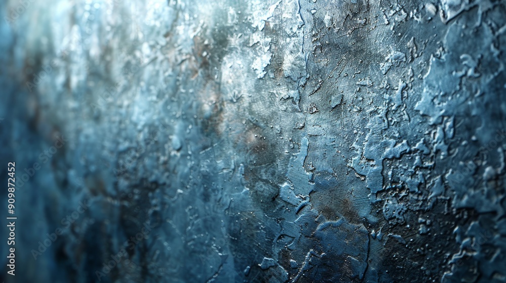 Poster textured surface of blue and gray wall with abstract patterns under soft light