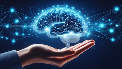 Brain touch and business network connection Brainstorming concept with thoughtful business people by virtual image.