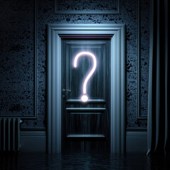 Question Mark Door Sign Mystery Riddle