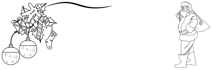 line art illustration  background santa claus 