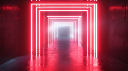 Fototapeta premium neon pink hall