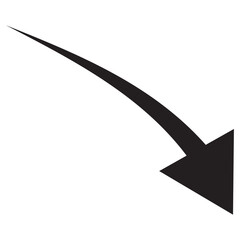black curve arrow icon on transparent background. flat style. arrow icon for your web site design, logo, app, UI. arrow indicated the direction symbol. curved arrow sign