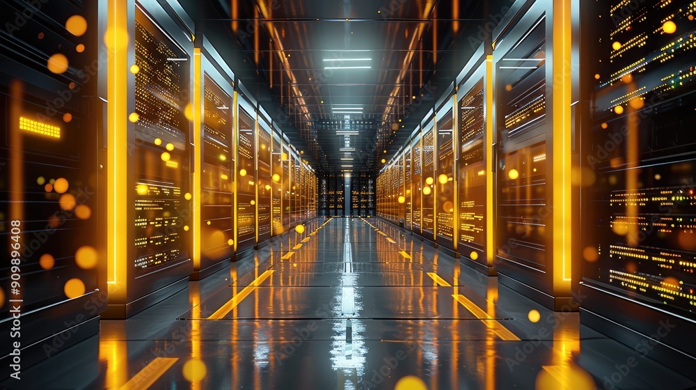 Leinwandbilder Internal organizational cyber security system Data Security managed security service provider black and yellow background. Generative AI.