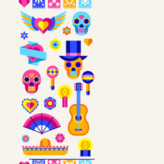 Day of the Dead pattern. Dia de los muertos. Mexican celebration.