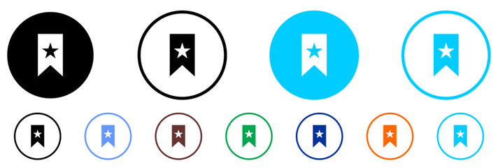 Bookmark Symbol Icon Set, Save and add to favourites vector icon..