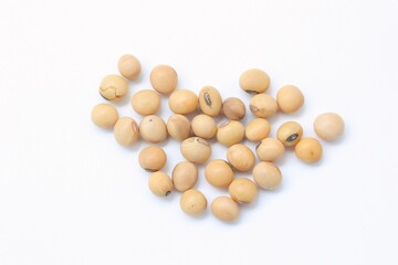 Soybean on white background 