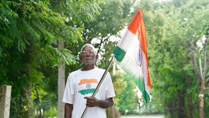 Indian child with flag t shirt, Celebrating Independence or Republic day of India
