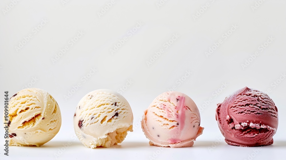 Poster white background ice cream isolated : generative ai