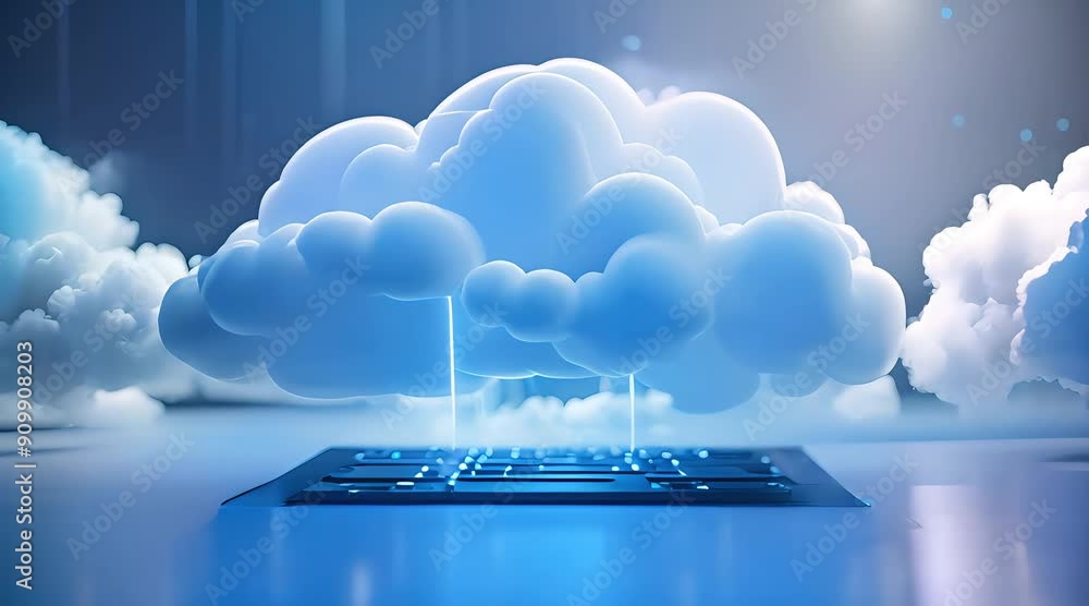 Aufkleber cloud computing concept.abstract cloud connection technology