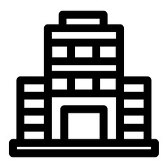 Building icon vector, line style illustration.