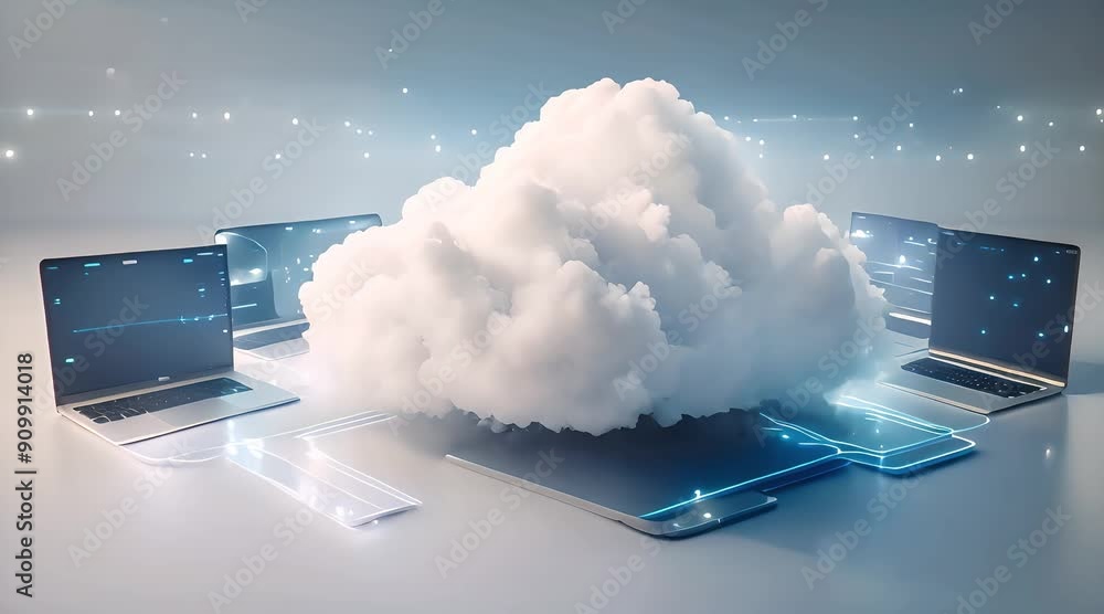 Aufkleber cloud computing concept.abstract cloud connection technology