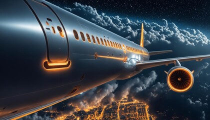 Commercial Jet Airliner Flying for a Journey