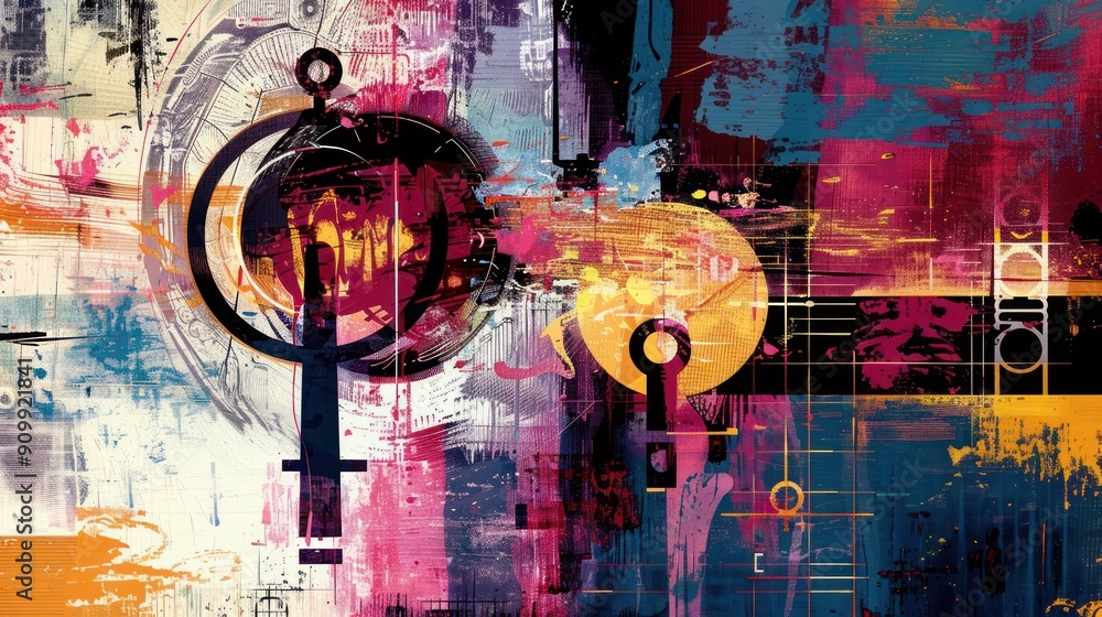 Poster an abstract composition featuring key design elements.